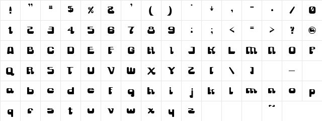 Socks Regular  glyph index