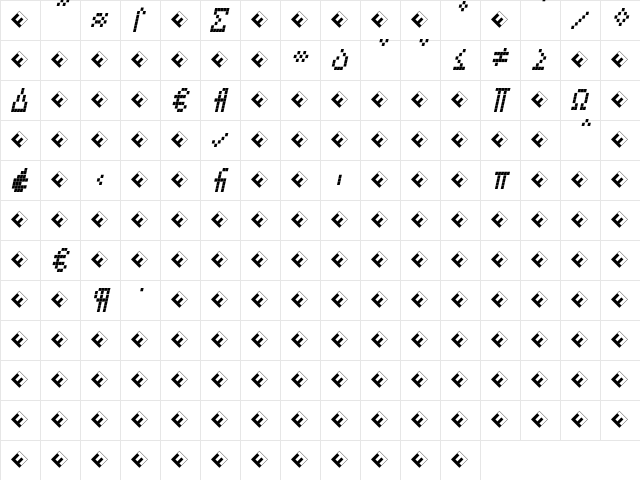 CallTwo-ItalicExp Regular  glyph index