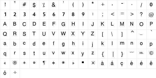 Hacen Beirut Lt X3 Regular  glyph index