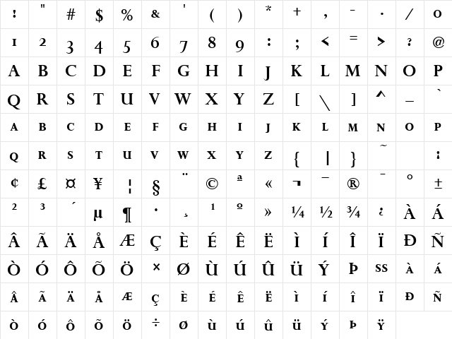 FelicitySmc Bold  glyph index