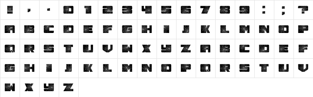 Smashed Regular  glyph index