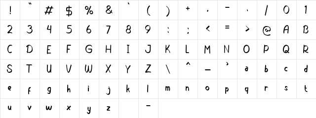 Khilafah Regular  glyph index