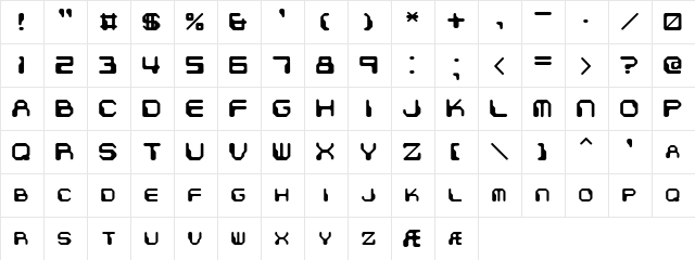 Chintzy CPU (BRK) Regular  glyph index
