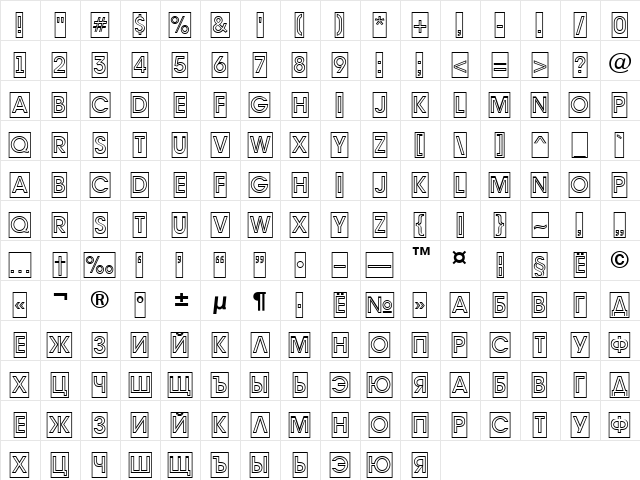 a_AvanteTitulCmOtl Bold  glyph index