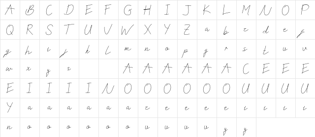 Nikeisha DEMO Regular  glyph index
