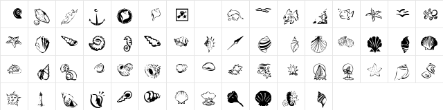KR Down By The Sea Regular  glyph index