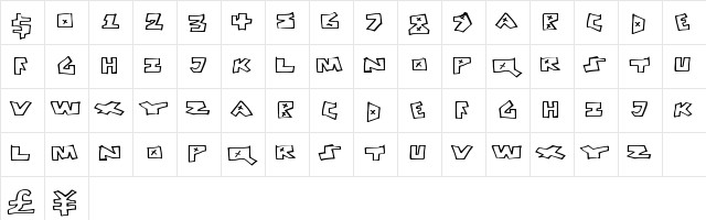 PeaceFight Regular  glyph index