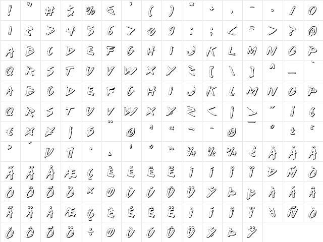 I Want My TTR! Shadow Shadow  glyph index