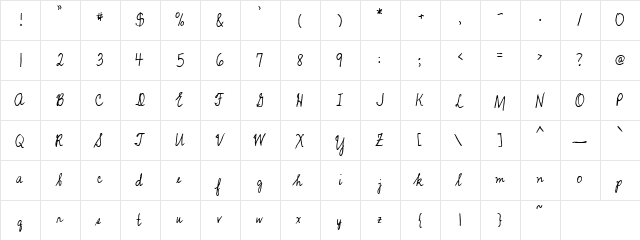 LD Script 4 Regular  glyph index