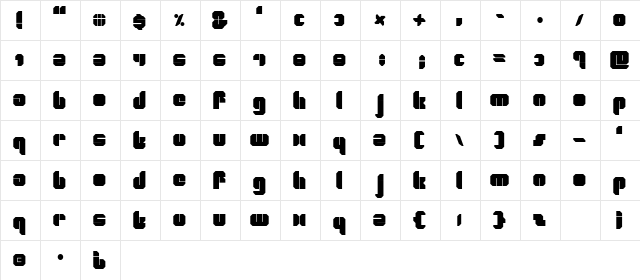 CollageRmxAl Regular  glyph index