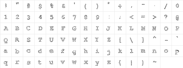 AlphabeticSprinkles Medium  glyph index