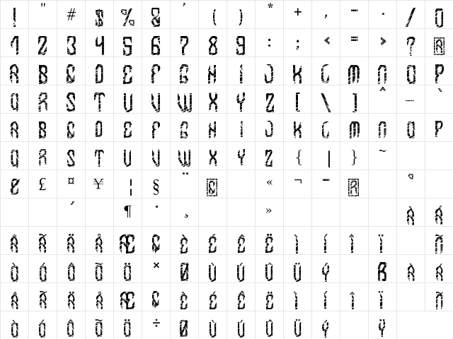 MB-InDigit Regular  glyph index