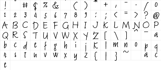 James Almacen Regular  glyph index