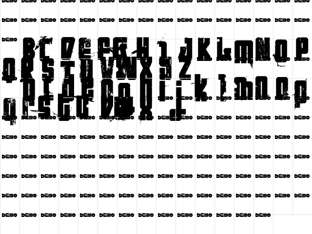 FT NihilistPhilosophy Demoversion  glyph index