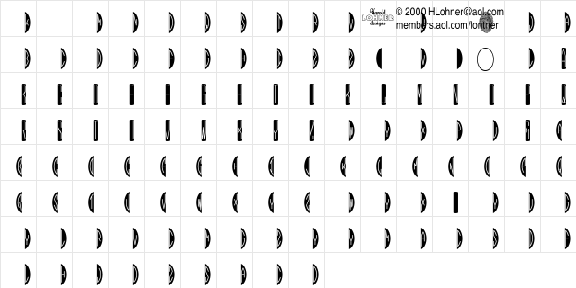 Black Oval Monogram Regular  glyph index