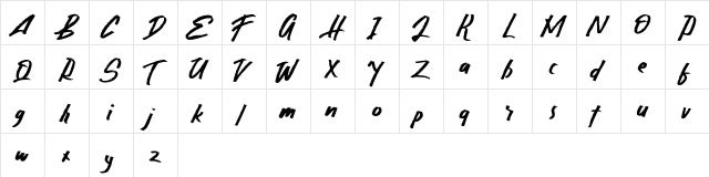 Gasela FREE Regular  glyph index