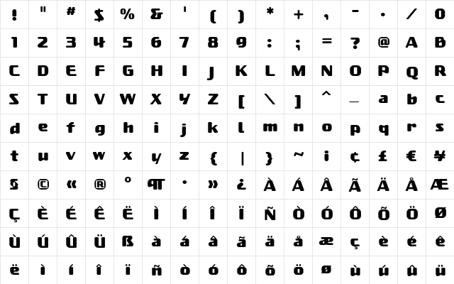 Basala Regular Regular  glyph index