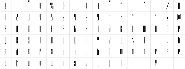 BM cinema A16  glyph index