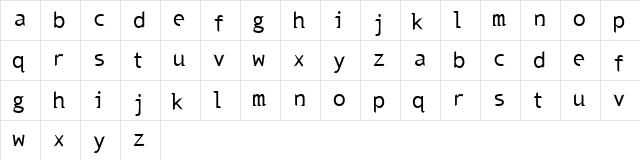vlime Regular  glyph index