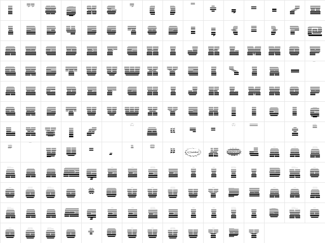 Kittrick Gradient Regular  glyph index