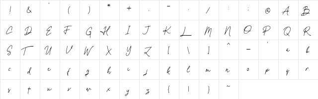 Oxlade Demo Regular  glyph index