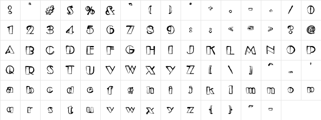 DS EtudeC Regular  glyph index