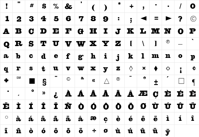 CgEgizianoBl Medium  glyph index
