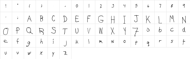 My Left Font Normal  glyph index