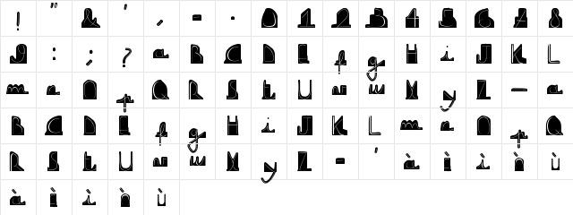 downdownboy Regular  glyph index