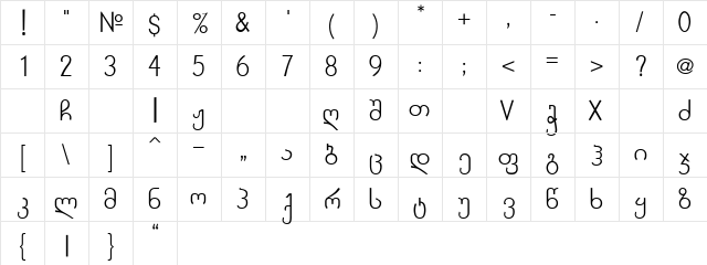 Phatima Regular  glyph index