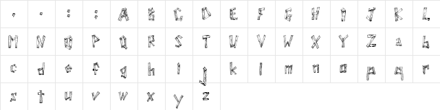 WoodWud Regular  glyph index