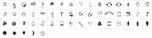 Tombats Three Regular  glyph index