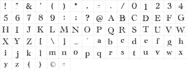 handwriting-draft_free-version Regular  glyph index