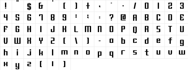 Block C17 Bold  glyph index
