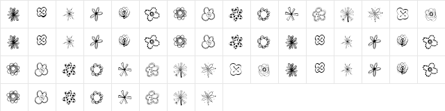 2Peas Flower Garden Regular  glyph index