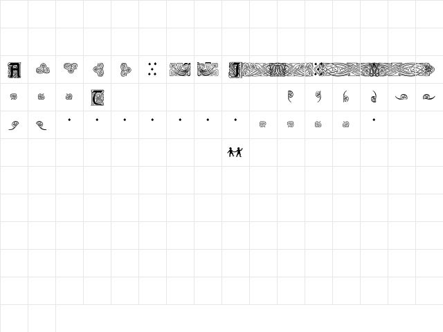 Augsburger Ornamente Regular  glyph index
