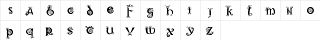 Celtic101 Regular  glyph index