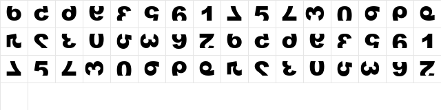 widznumber text 1 Regular  glyph index