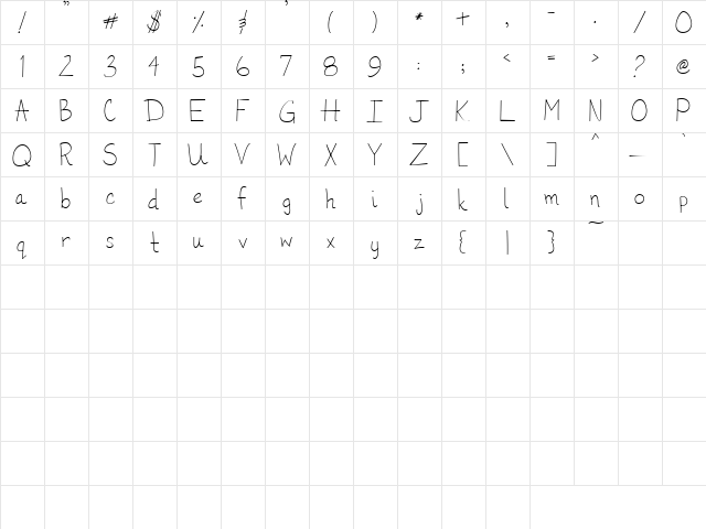 LD Fine Print 15 Regular  glyph index