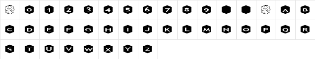 AlphaShapes hexagons 3 Normal  glyph index