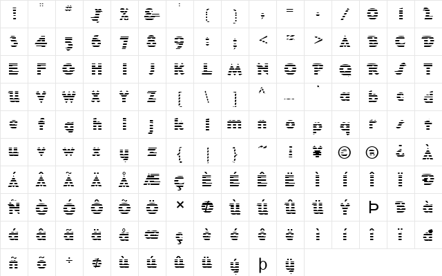 FZ JAZZY 32 STRIPED Normal  glyph index
