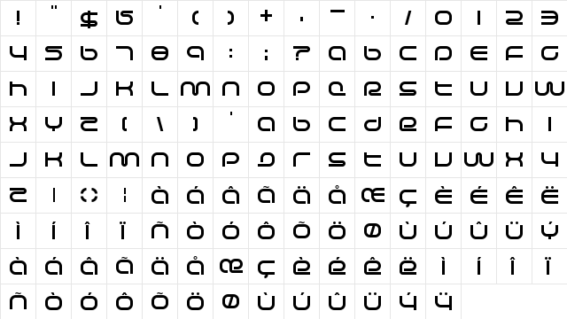 Life Support Bold  glyph index