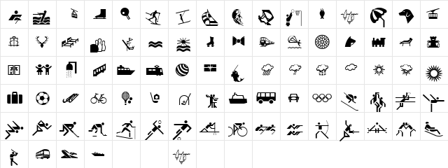 Travel & Leisure Regular  glyph index