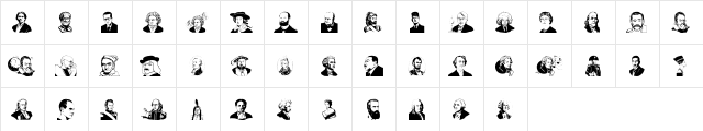 Personalidades 1 Regular  glyph index