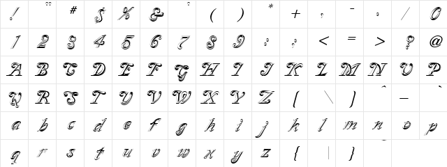 Sterling Regular  glyph index