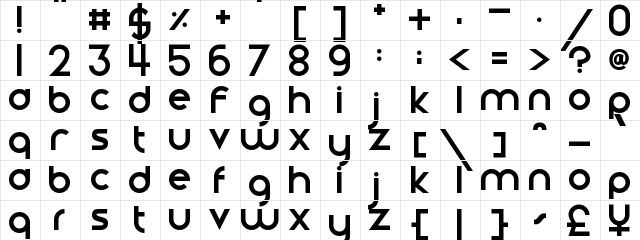 Smooth Circulars Regular  glyph index