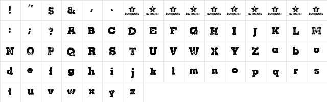 CHERRY JAM Regular  glyph index