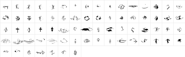 StrangeBeings Regular  glyph index