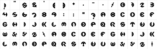 Nucleus Regular  glyph index
