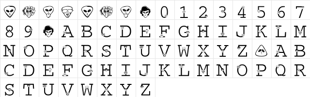 LMS The Truth Is Out There Regular  glyph index